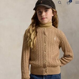 Polo Ralph Lauren GIRLS
Mini-Cable Cotton Cardigan Brown Cable Knit Cardigan